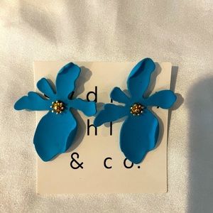 Blue polymer clay floral earrings from Sydney Ashlyn & Co.